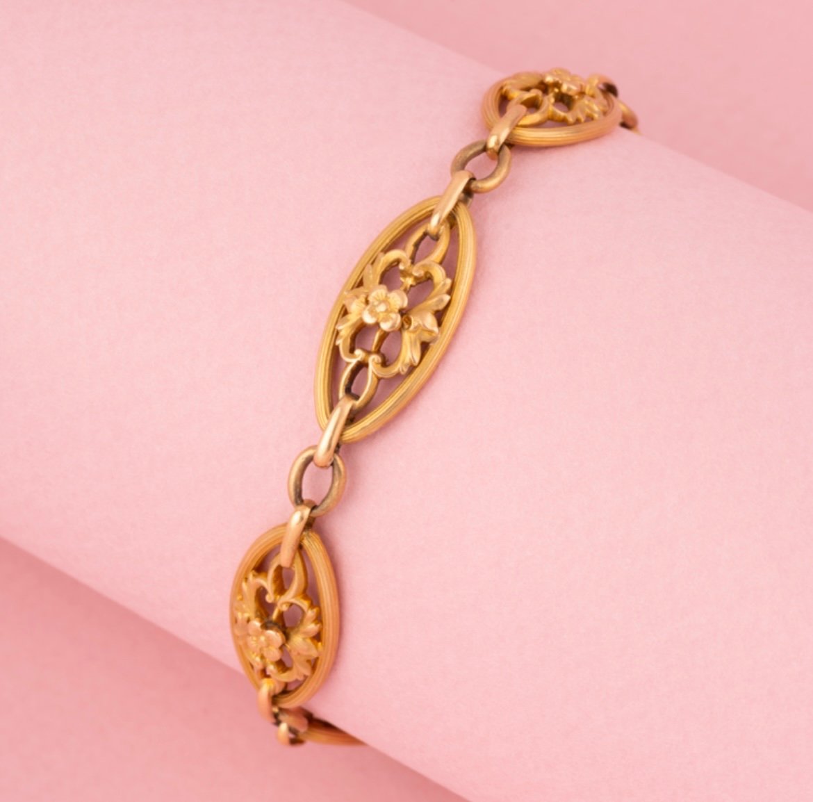 Bracelet Ancien En Or Jaune 18k