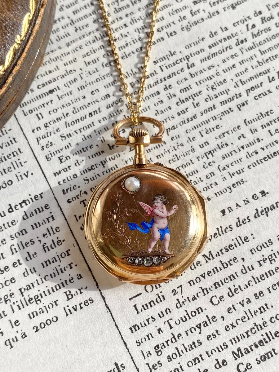 19th Century Pocket Watch In 18k Gold-photo-1