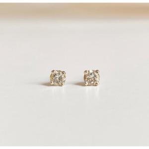 Boucles D’oreilles En Or Blanc 18k Et Diamants 