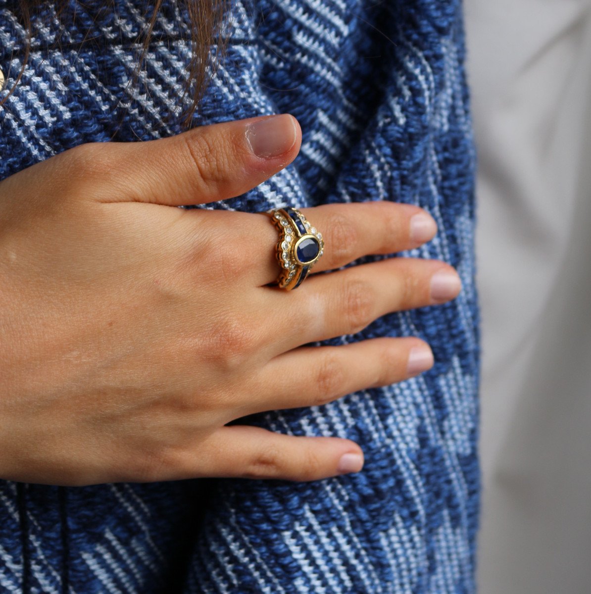 Bague Saphirs Et Diamants-photo-2