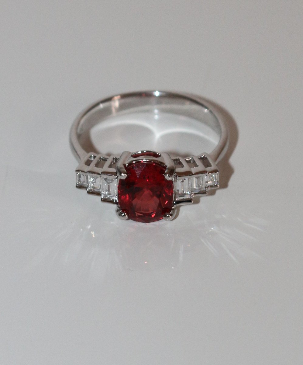 White Gold And Natural Spinel Ring-photo-3