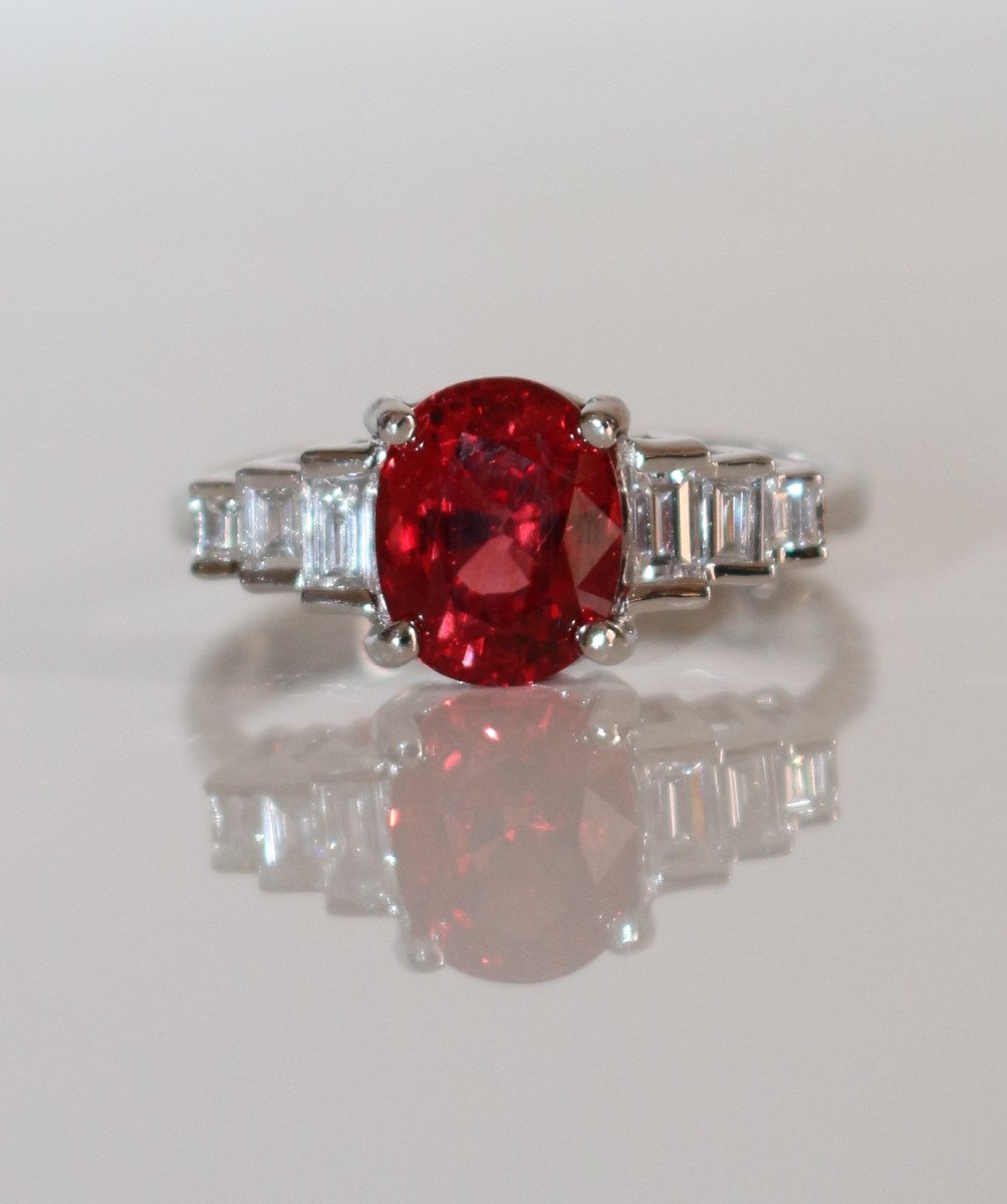 White Gold And Natural Spinel Ring-photo-5