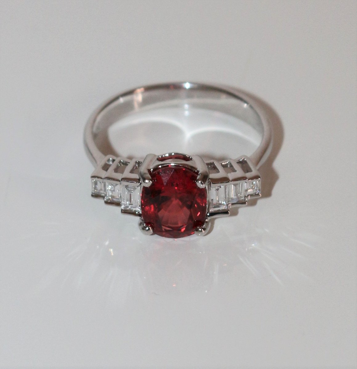 White Gold And Natural Spinel Ring-photo-6