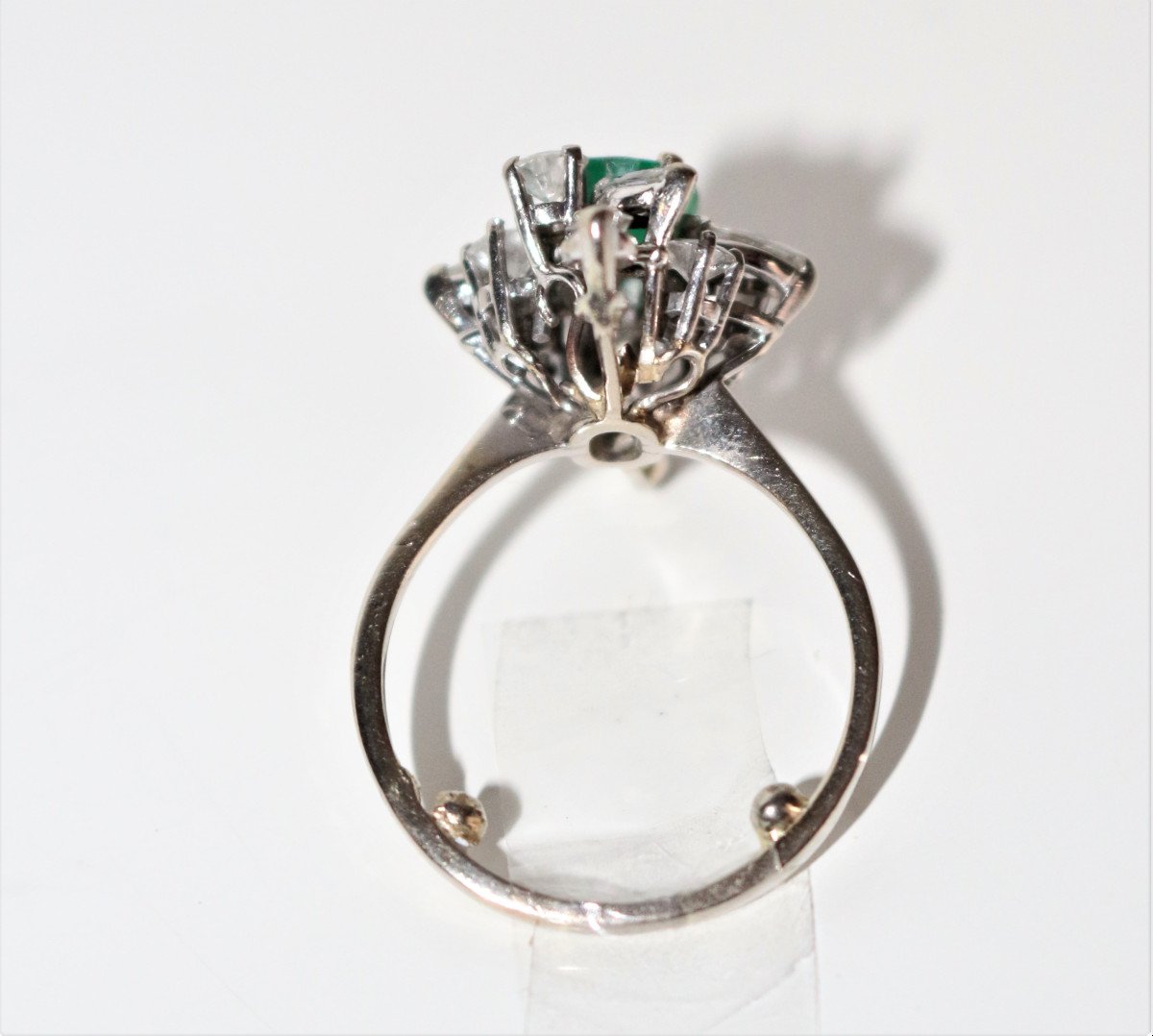 Emerald And Diamond Navette Ring-photo-2