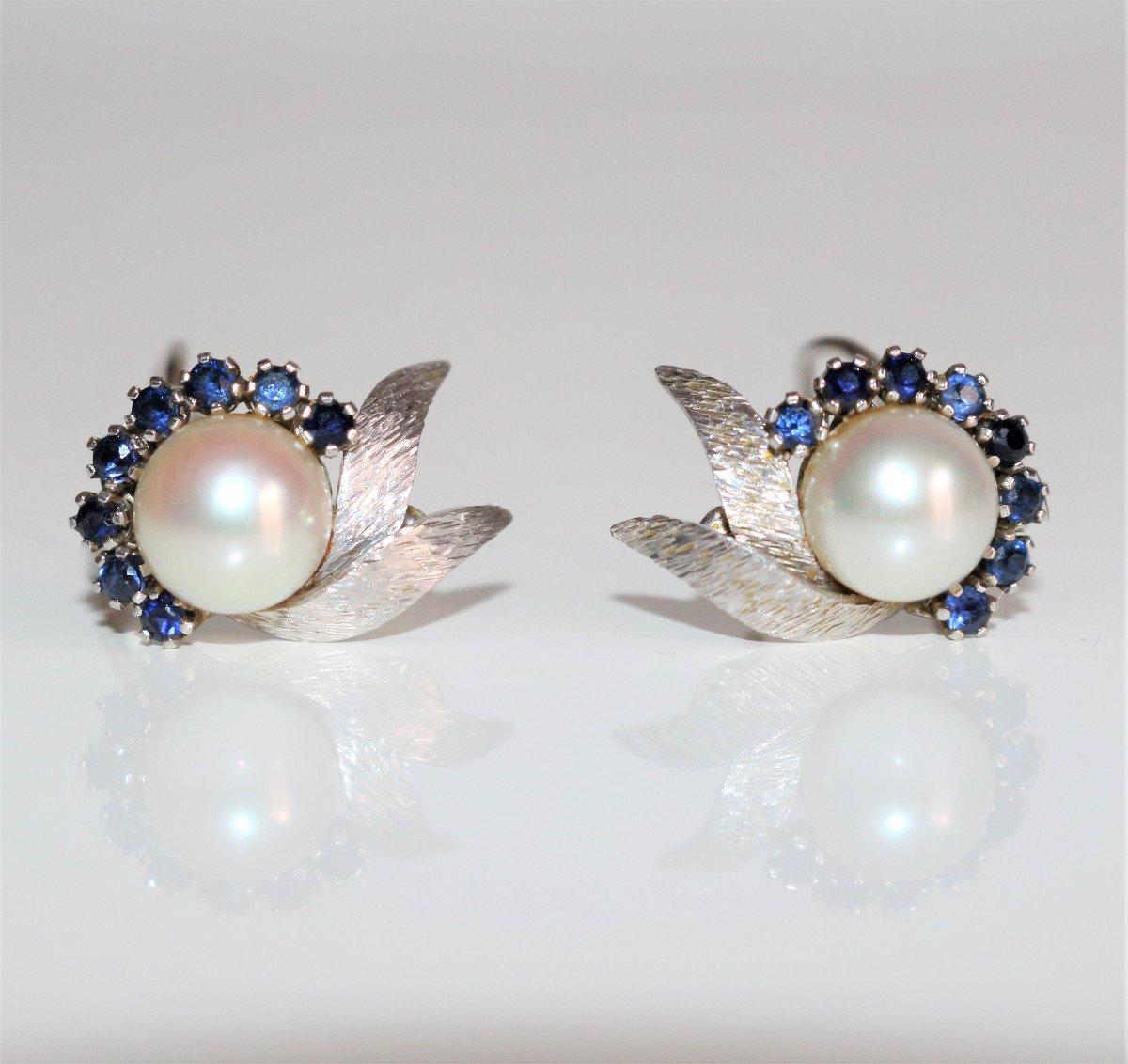 Pearl And Sapphire Earrings-photo-3