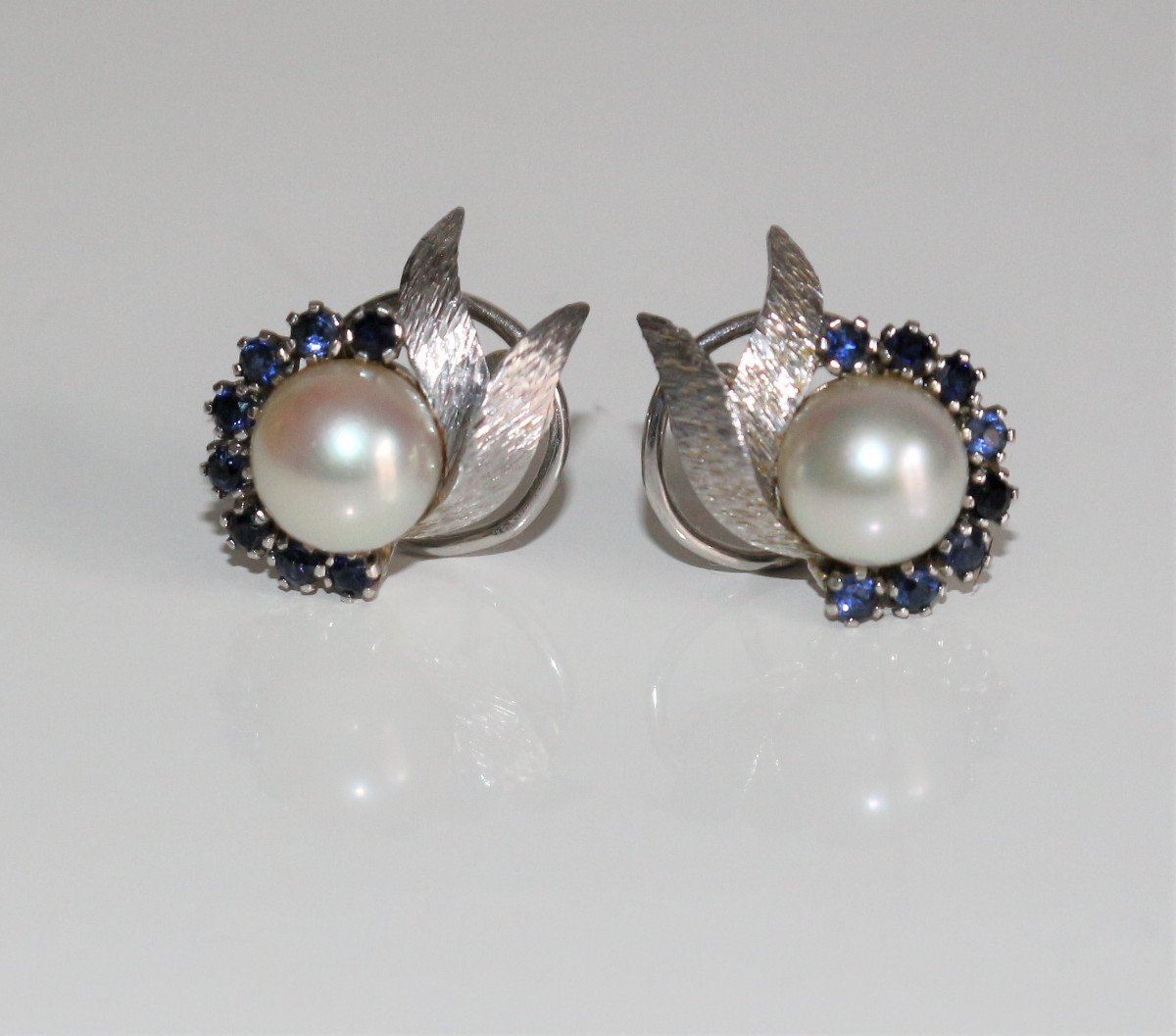 Pearl And Sapphire Earrings-photo-5