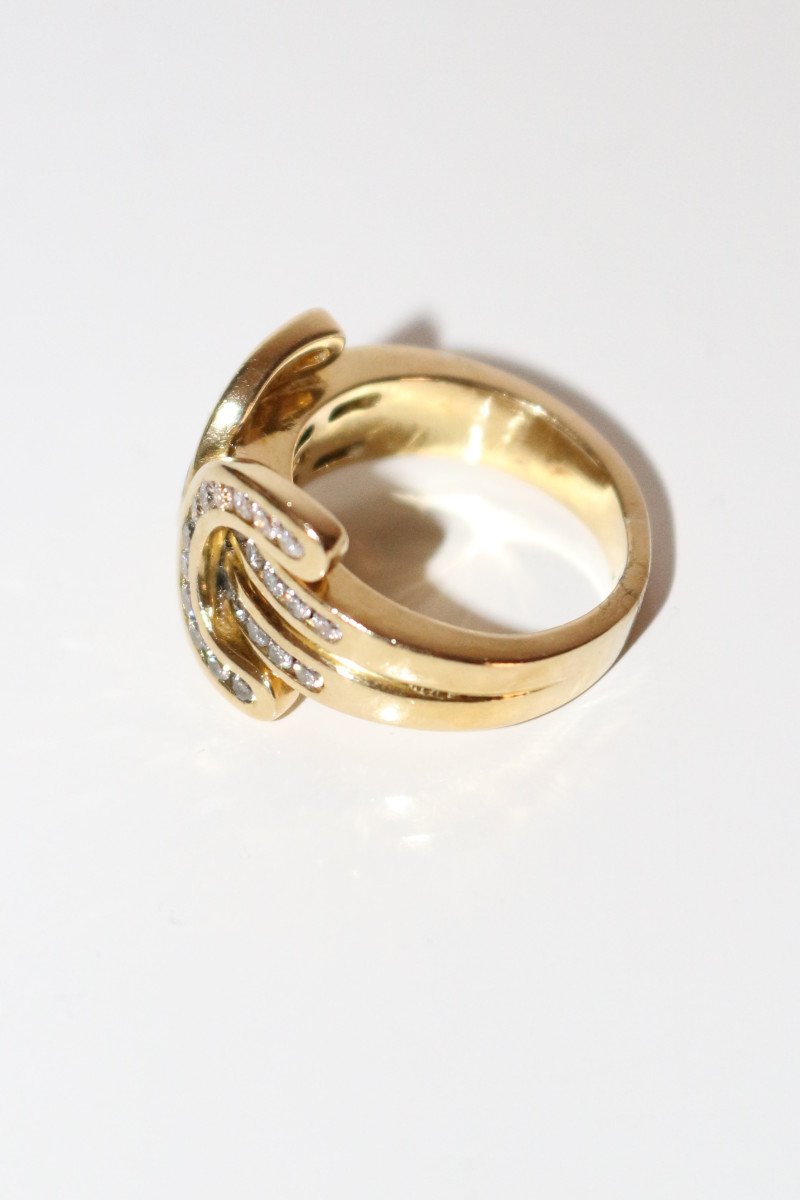 Double C Ring Yellow Gold And Diamonds-photo-3