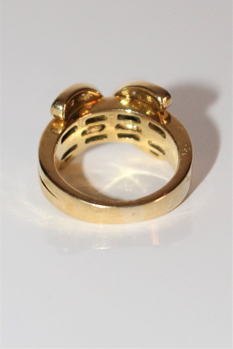 Double C Ring Yellow Gold And Diamonds-photo-4