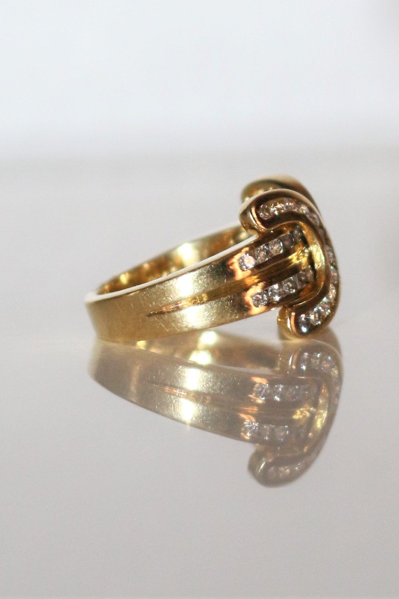 Double C Ring Yellow Gold And Diamonds-photo-5