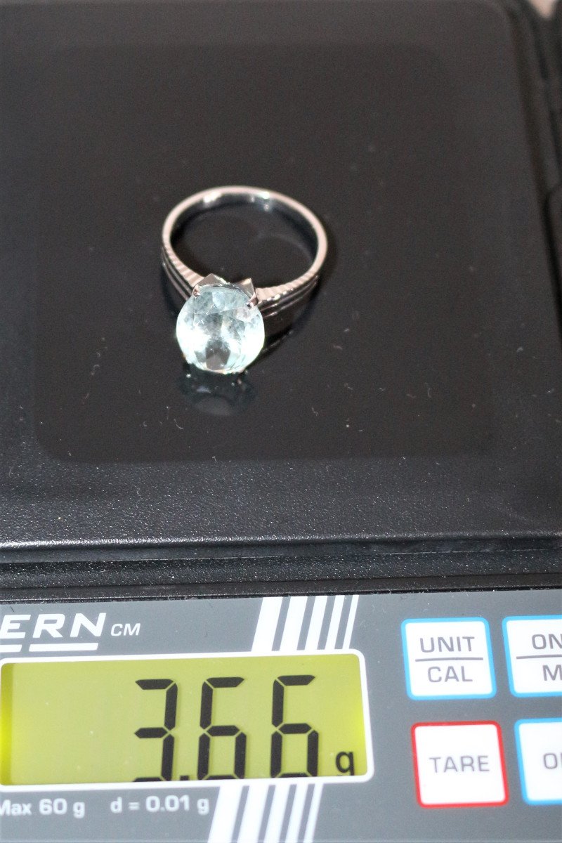 Aquamarine White Gold Ring-photo-2