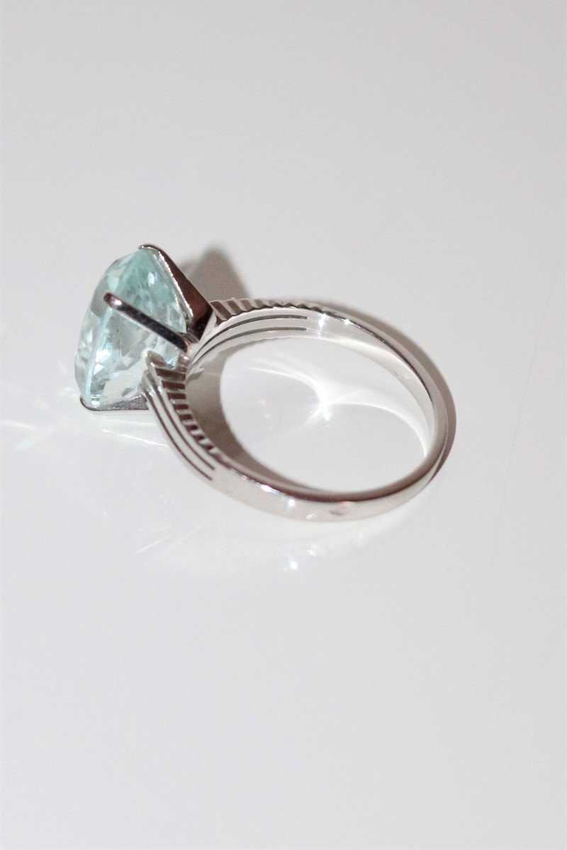 Aquamarine White Gold Ring-photo-5