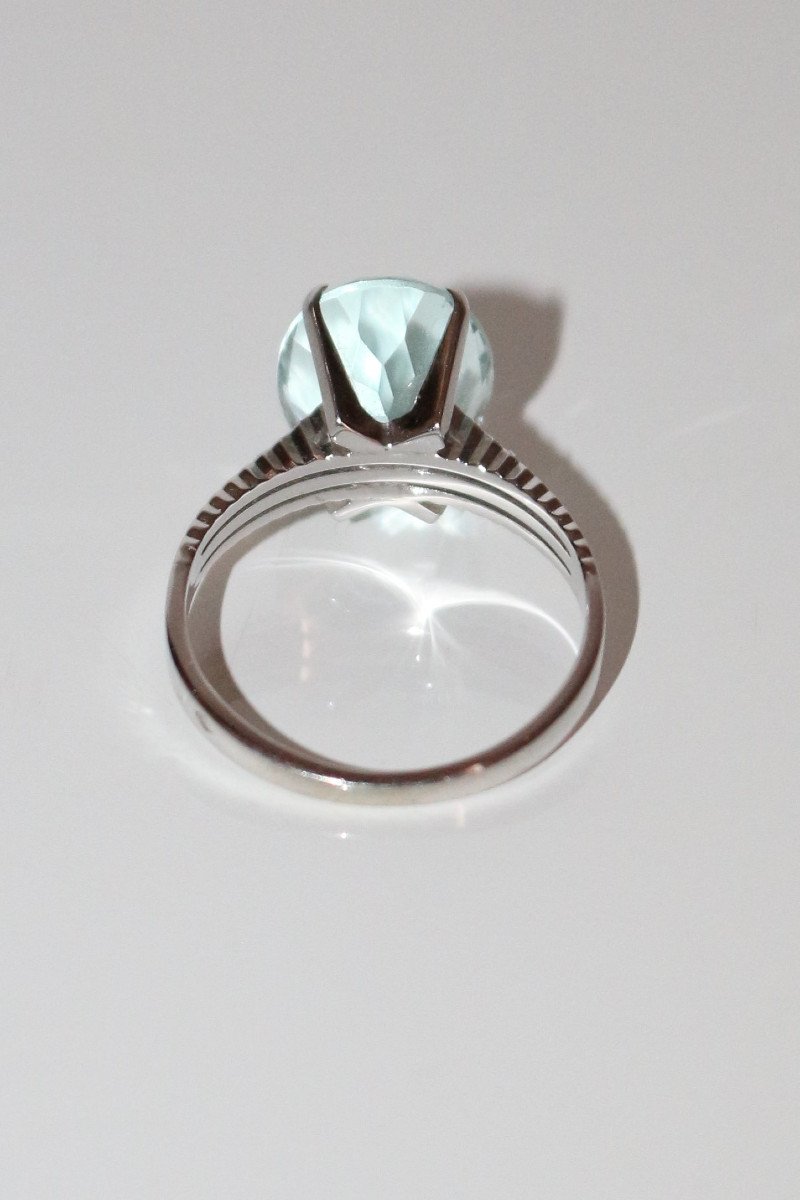 Aquamarine White Gold Ring-photo-6