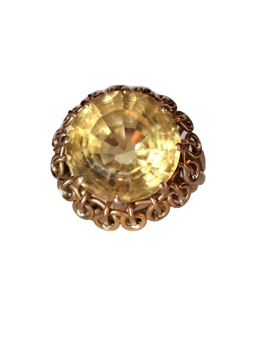 Yellow Gold Citrine Cocktail Ring