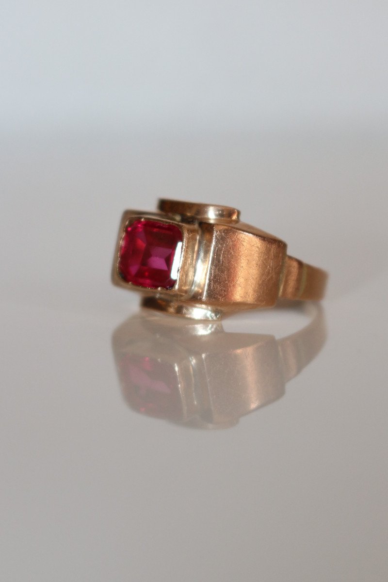 Verneuil Ruby Tank Ring-photo-4