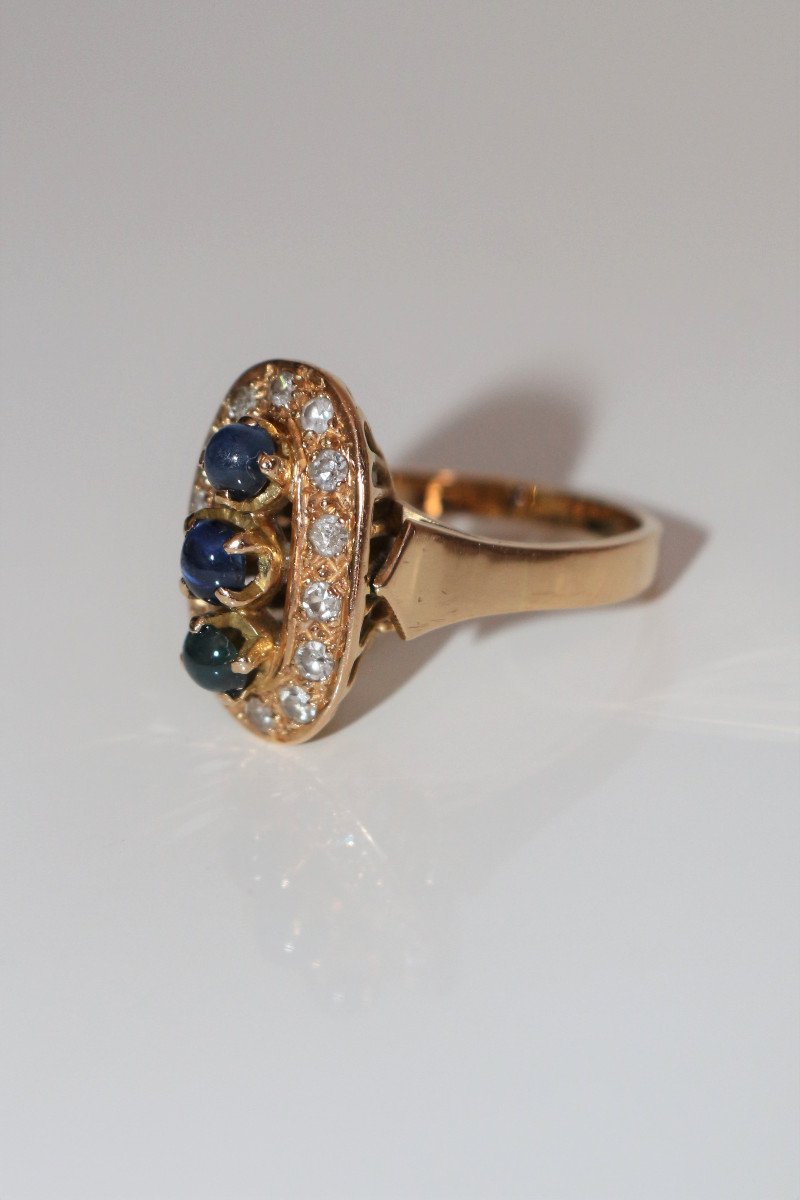 Sapphire And Diamond Triology Ring-photo-2