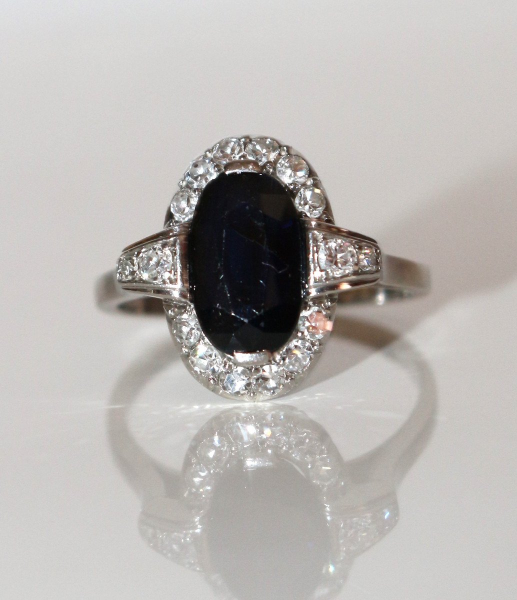 Art Deco Sapphire And Diamond Ring-photo-4