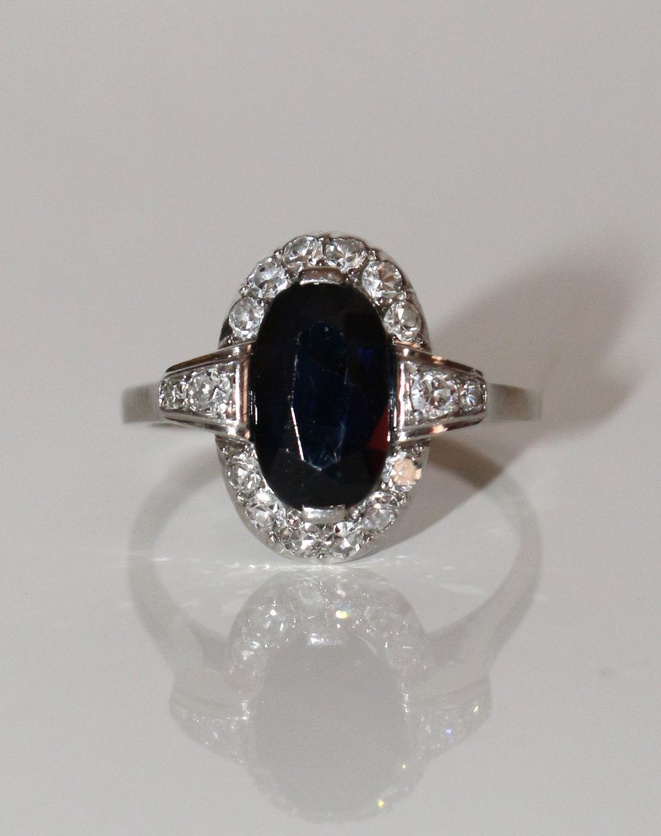 Art Deco Sapphire And Diamond Ring-photo-8