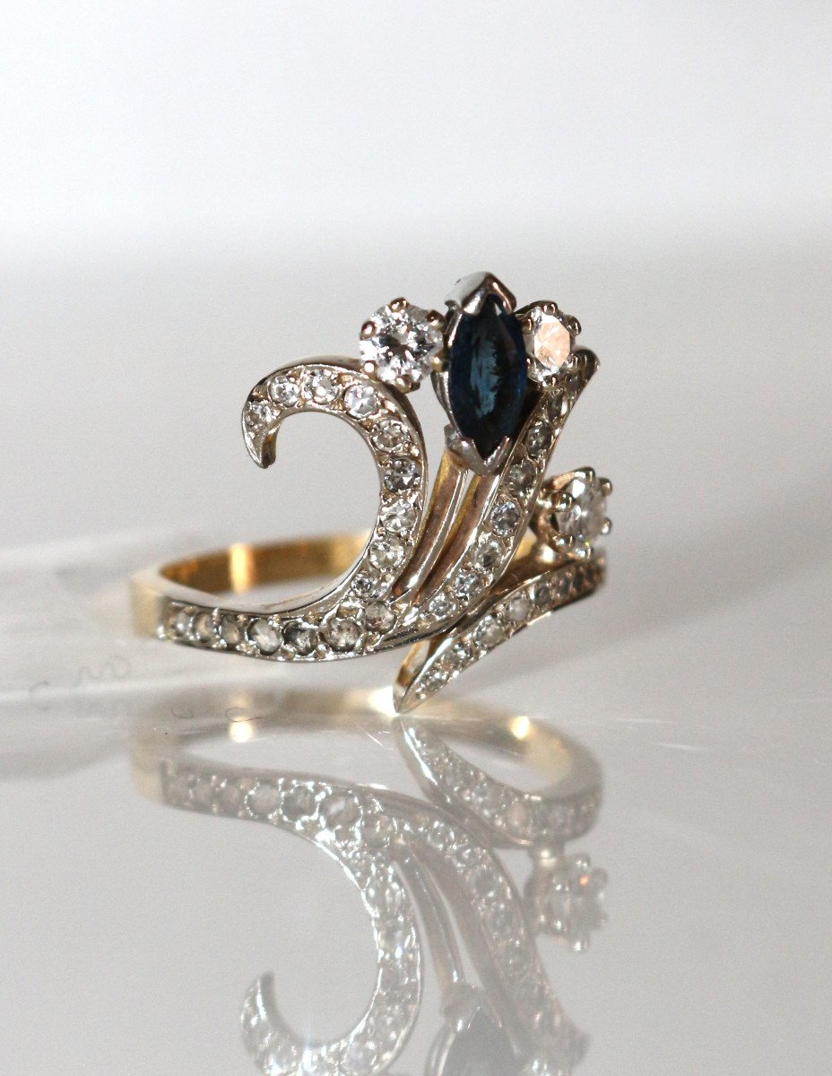 Aigrette Diamond Sapphire Ring-photo-2