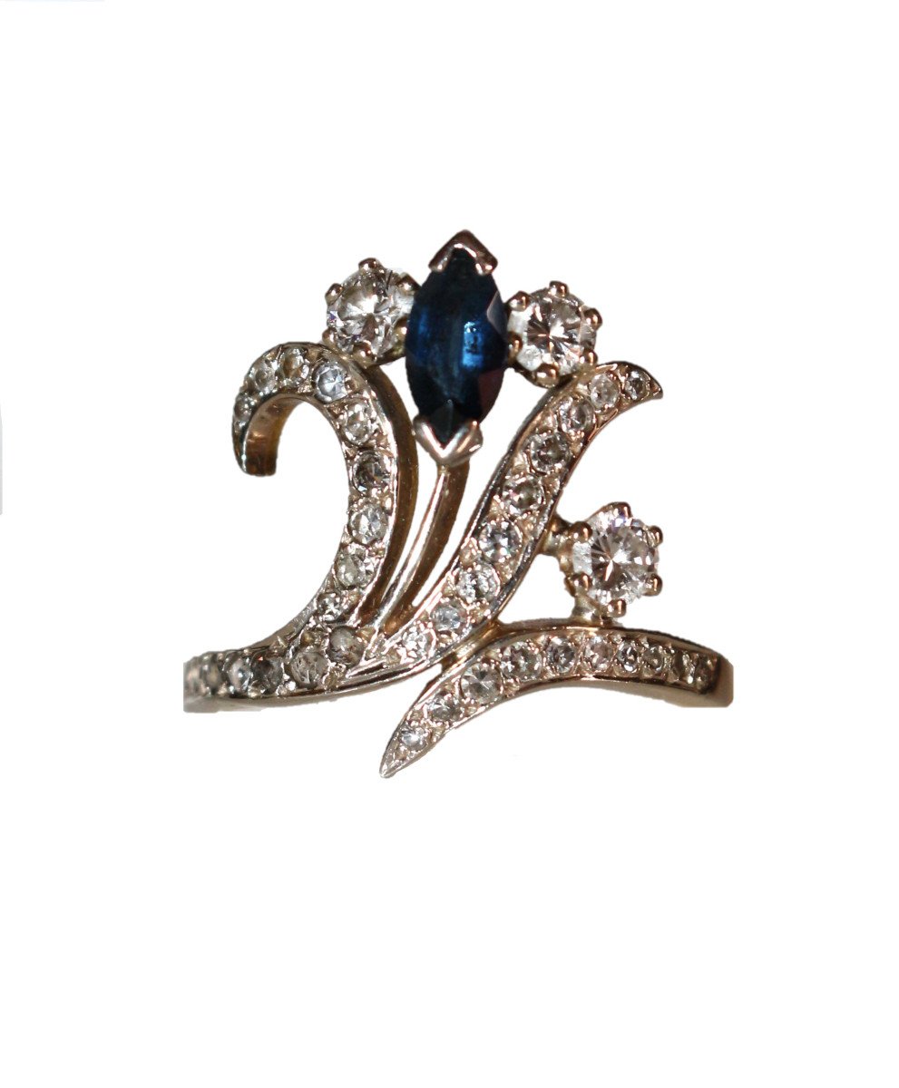 Aigrette Diamond Sapphire Ring