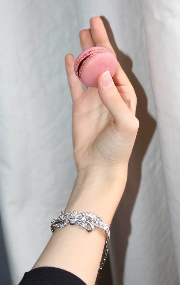 Bracelet Or Blanc Et Diamants Noeud-photo-3