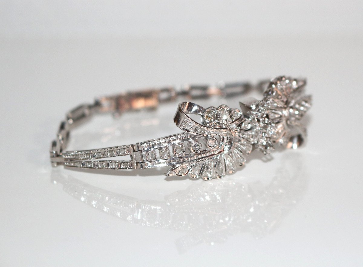 Bracelet Or Blanc Et Diamants Noeud-photo-3