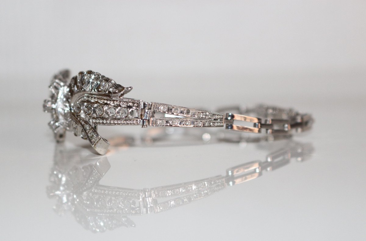 Bracelet Or Blanc Et Diamants Noeud-photo-4