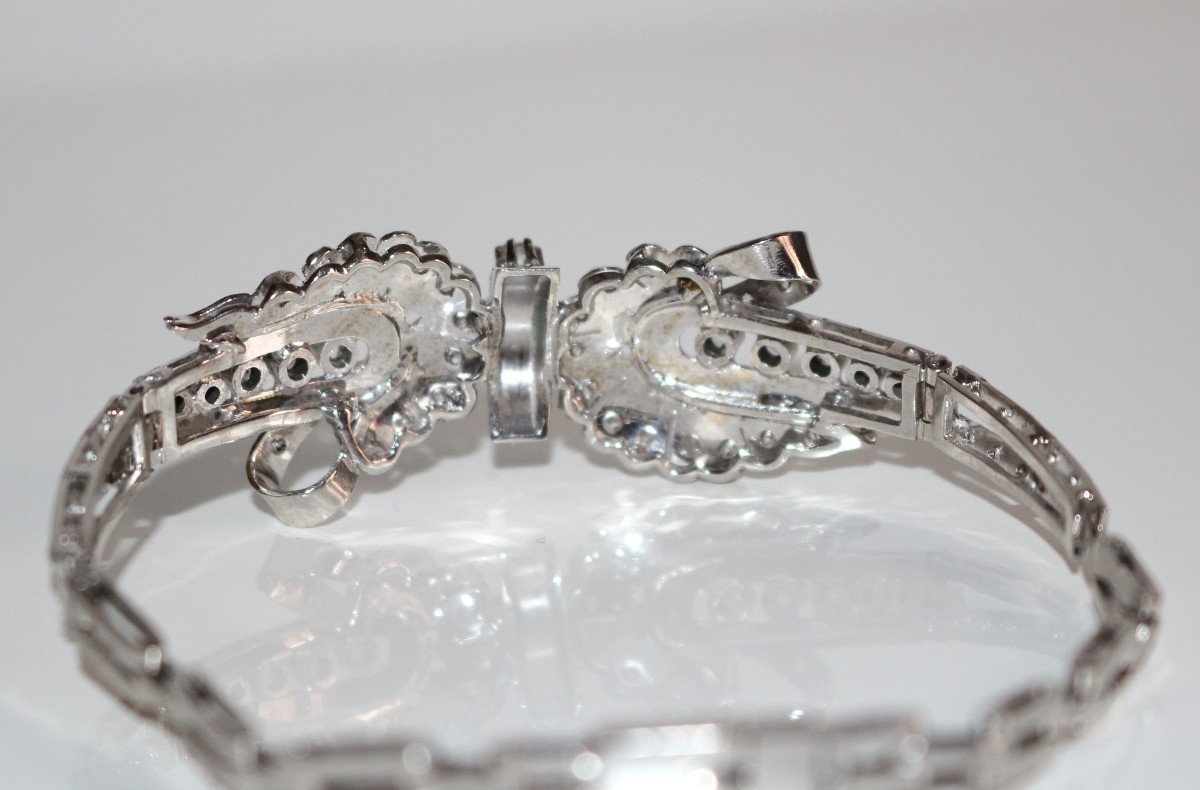 Bracelet Or Blanc Et Diamants Noeud-photo-5