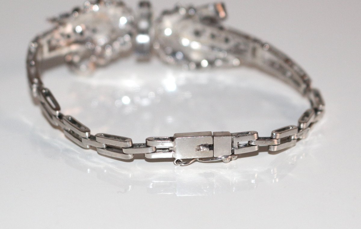 Bracelet Or Blanc Et Diamants Noeud-photo-6