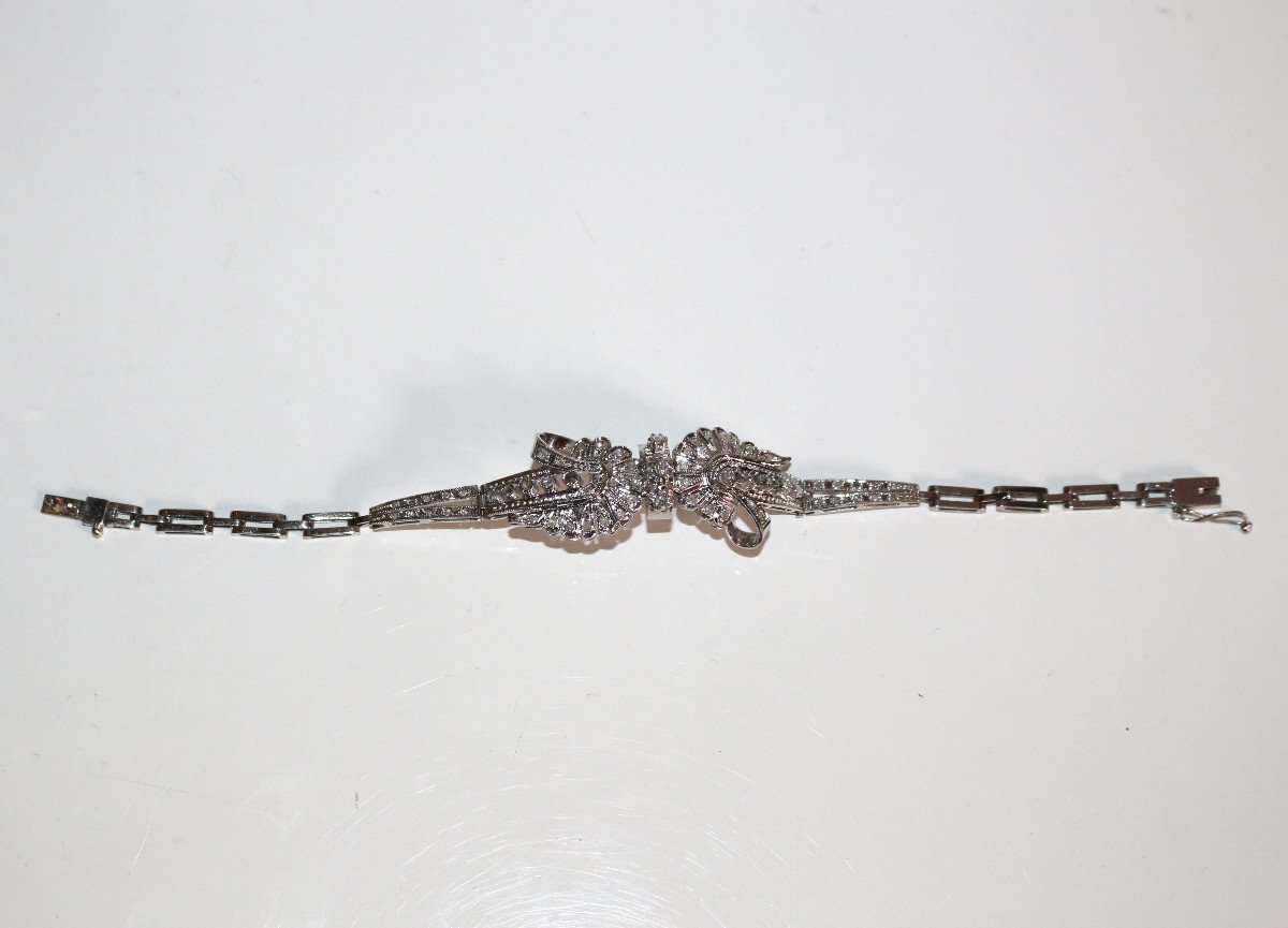 Bracelet Or Blanc Et Diamants Noeud-photo-8