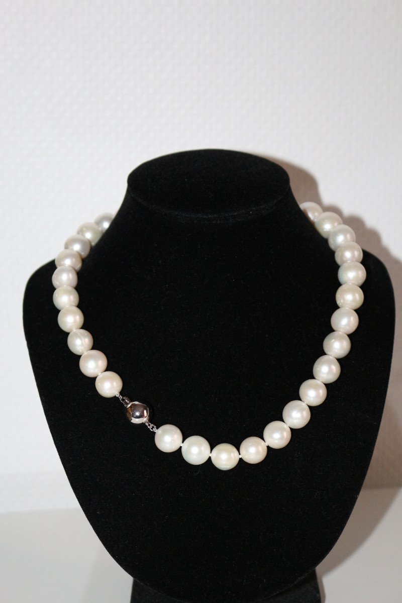 Large Cream Cultured Pearl Necklace-photo-3