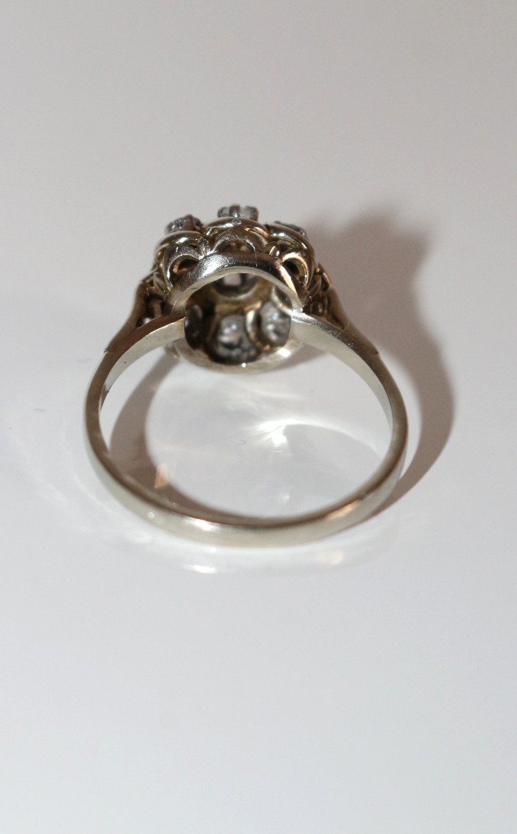 White Gold Diamond Marguerite Ring-photo-2