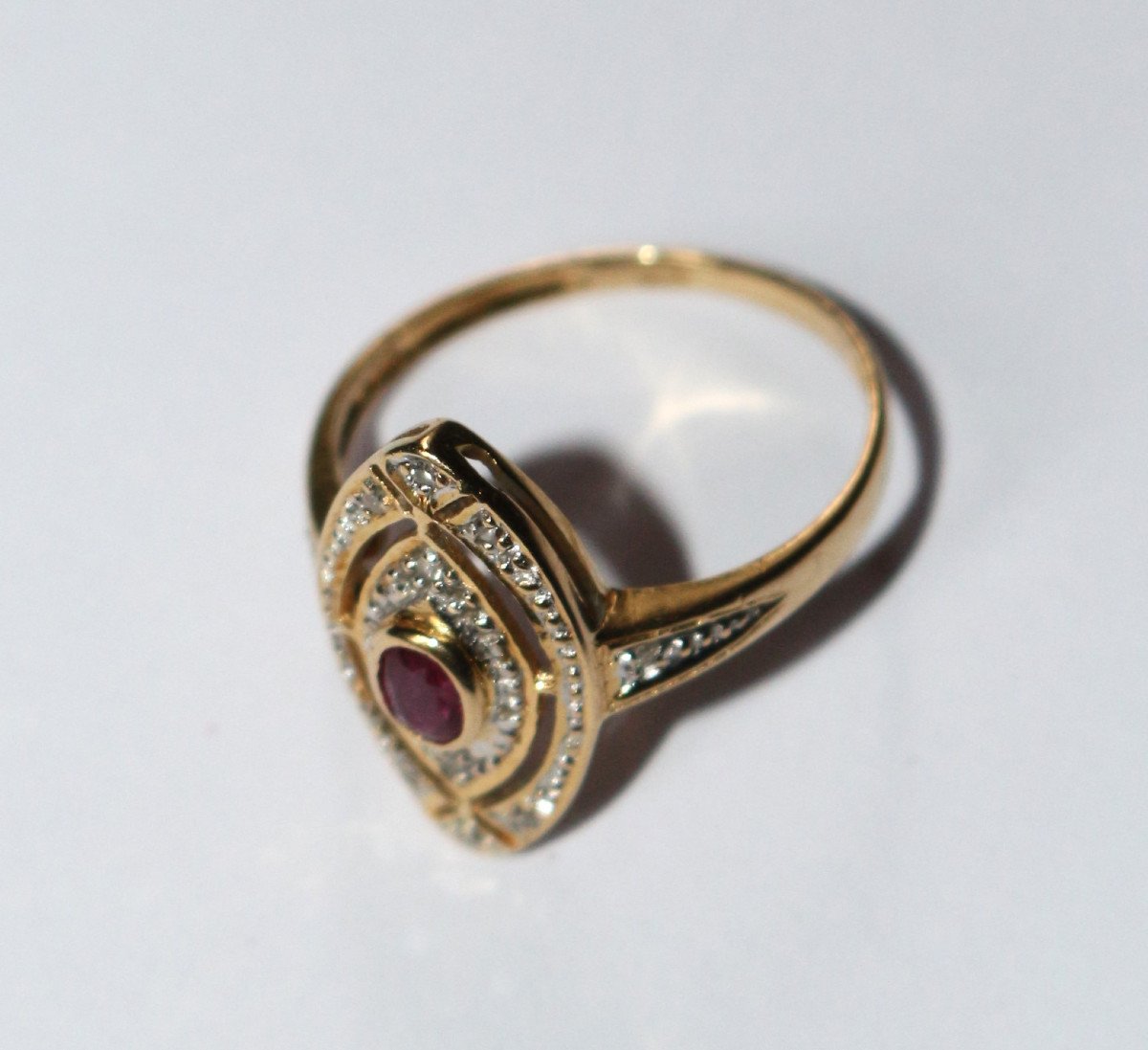 Bague Marquise Rubis Et Diamants-photo-2