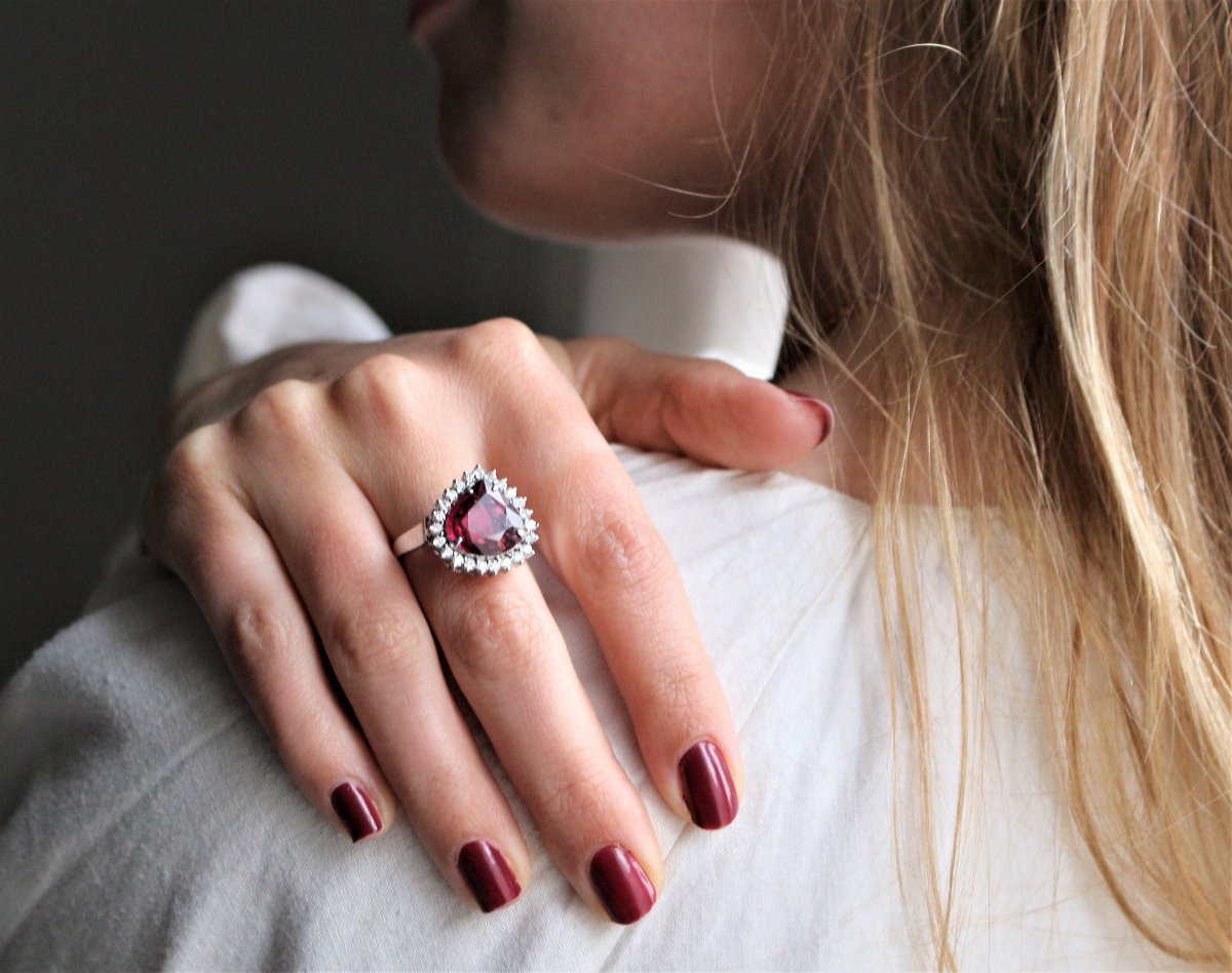 Bague Rubellite &amp; Diamants-photo-8