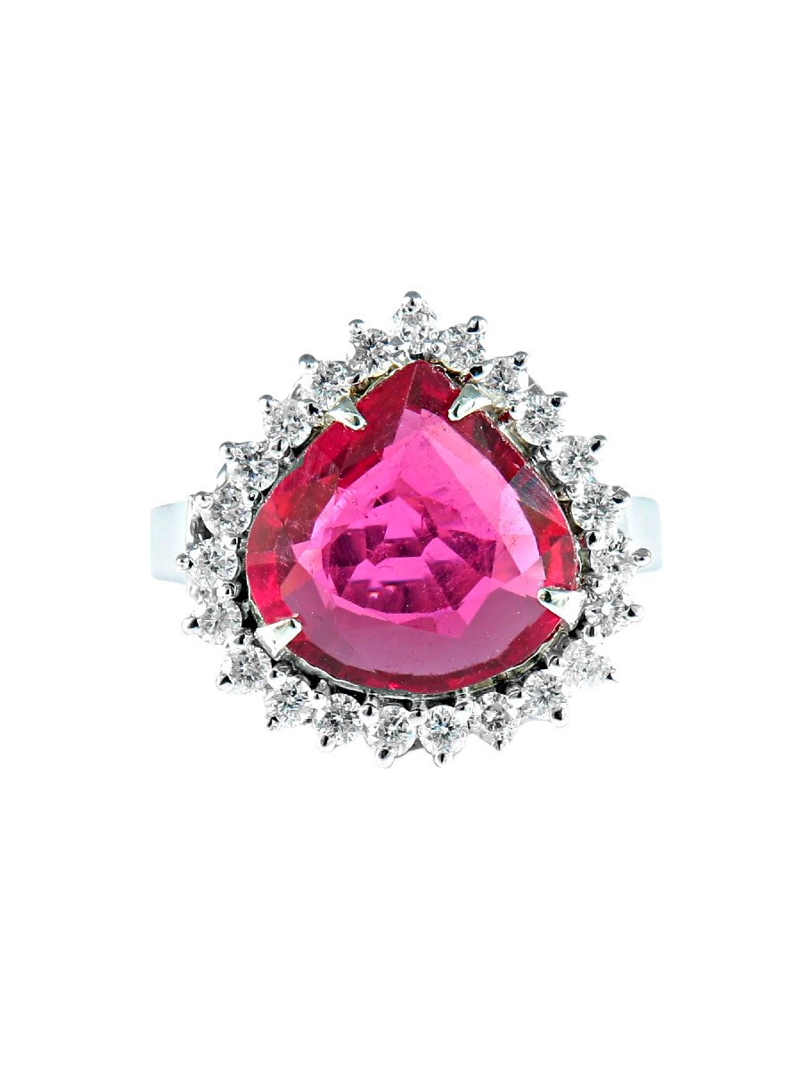 Bague Rubellite &amp; Diamants