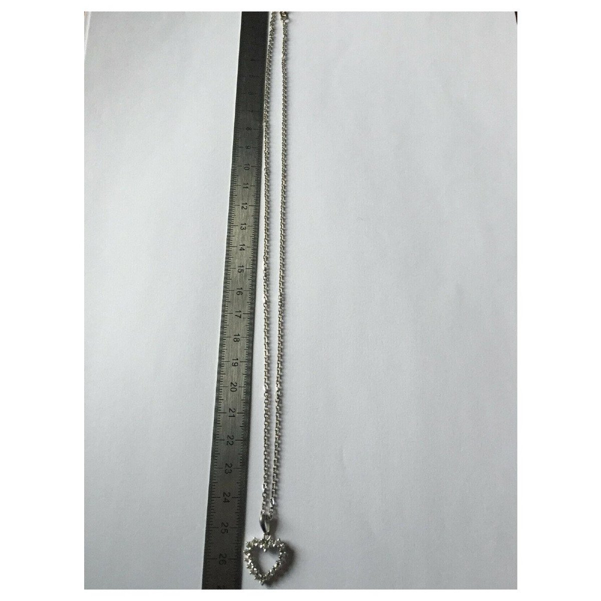 Heart Necklace White Gold & Diamonds-photo-3