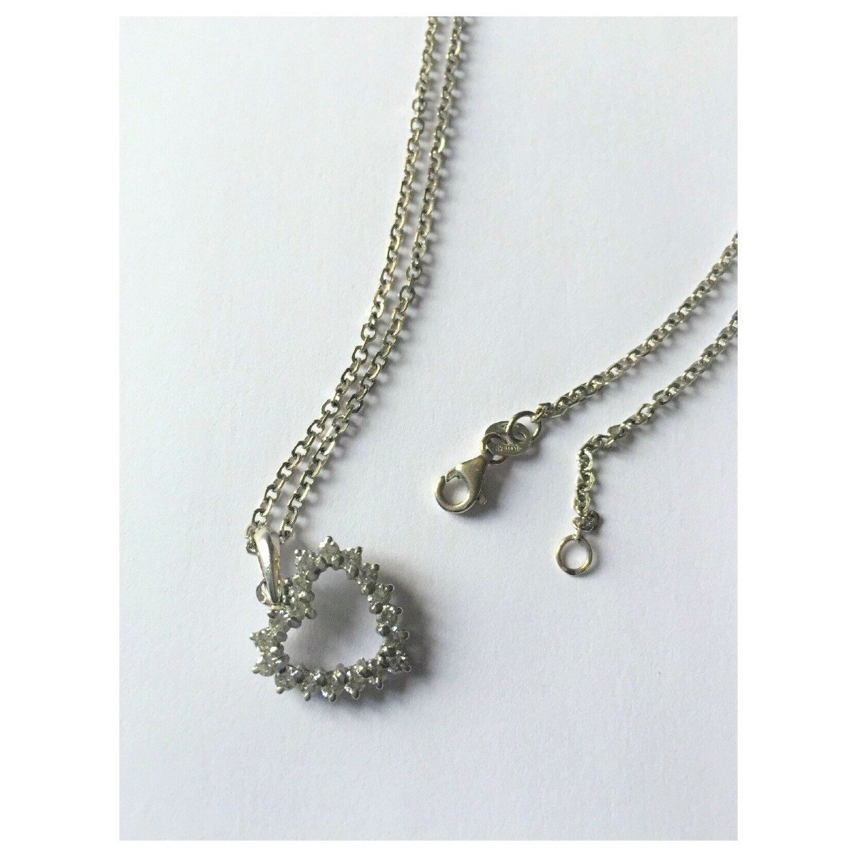 Collier Coeur Or Blanc &amp; Diamants-photo-4