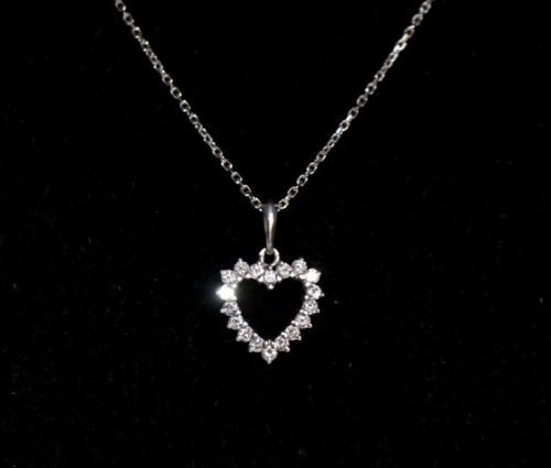 Heart Necklace White Gold & Diamonds-photo-4