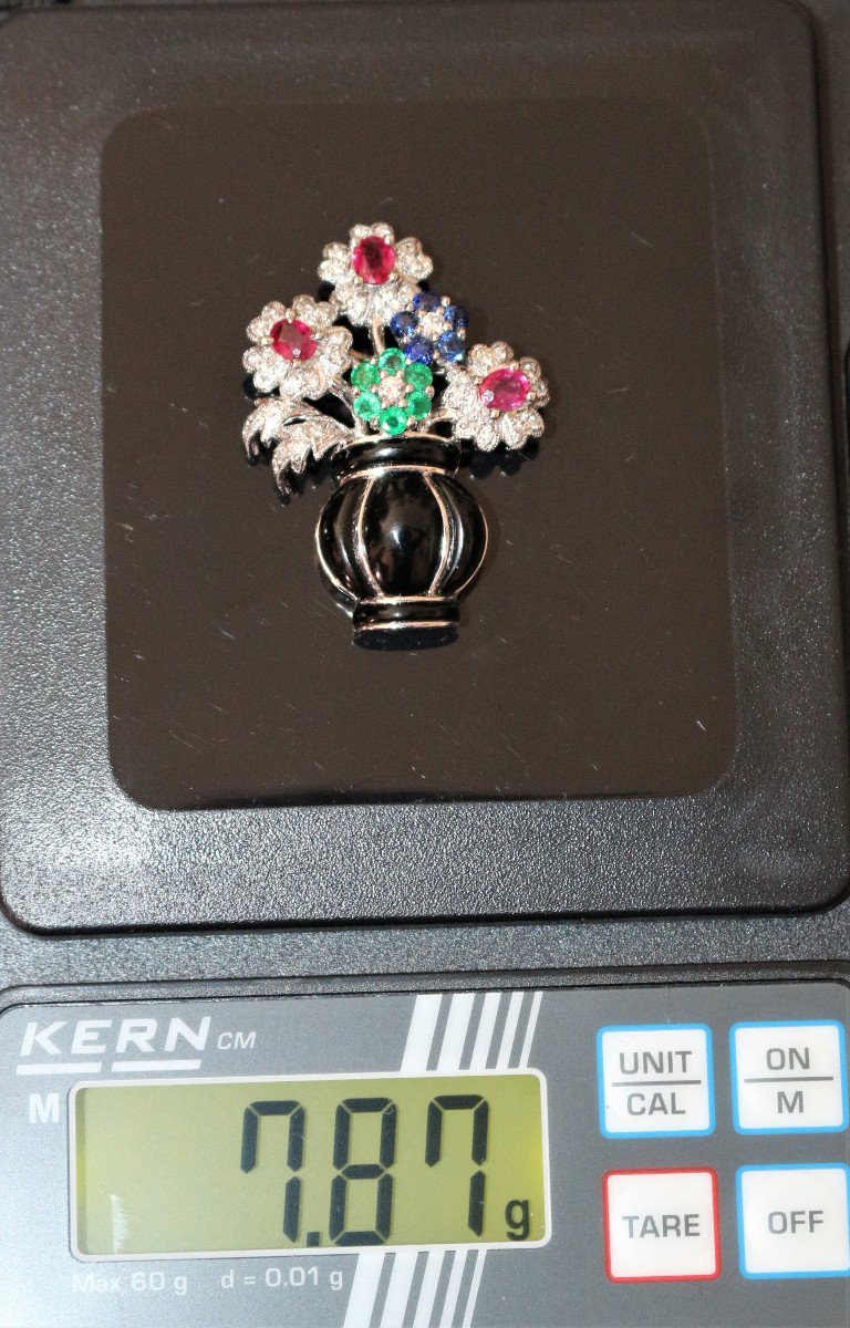 Broche-pendentif Panier De Fleurs-photo-3