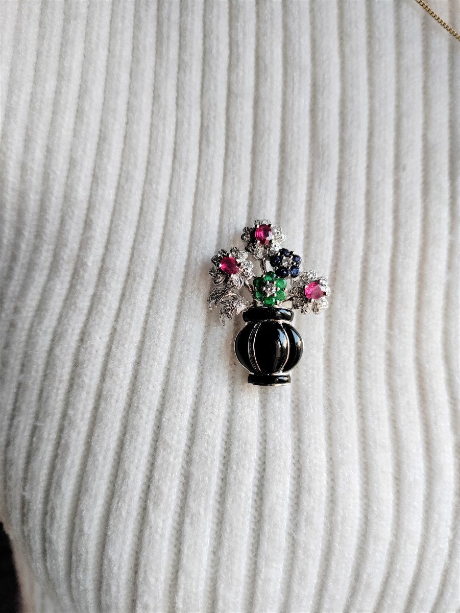 Broche-pendentif Panier De Fleurs-photo-2