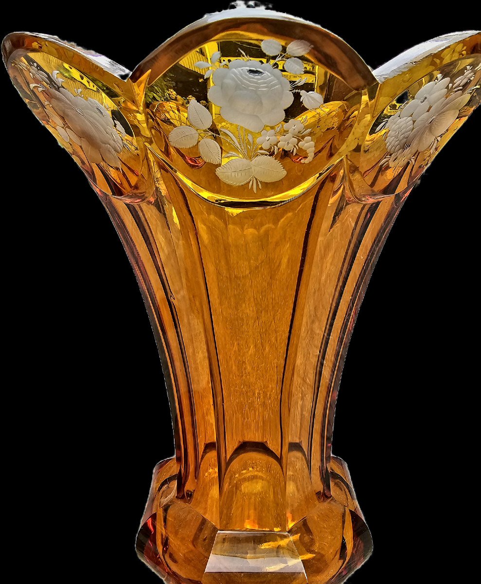 Pair Of Bohemian Crystal Vases-photo-2