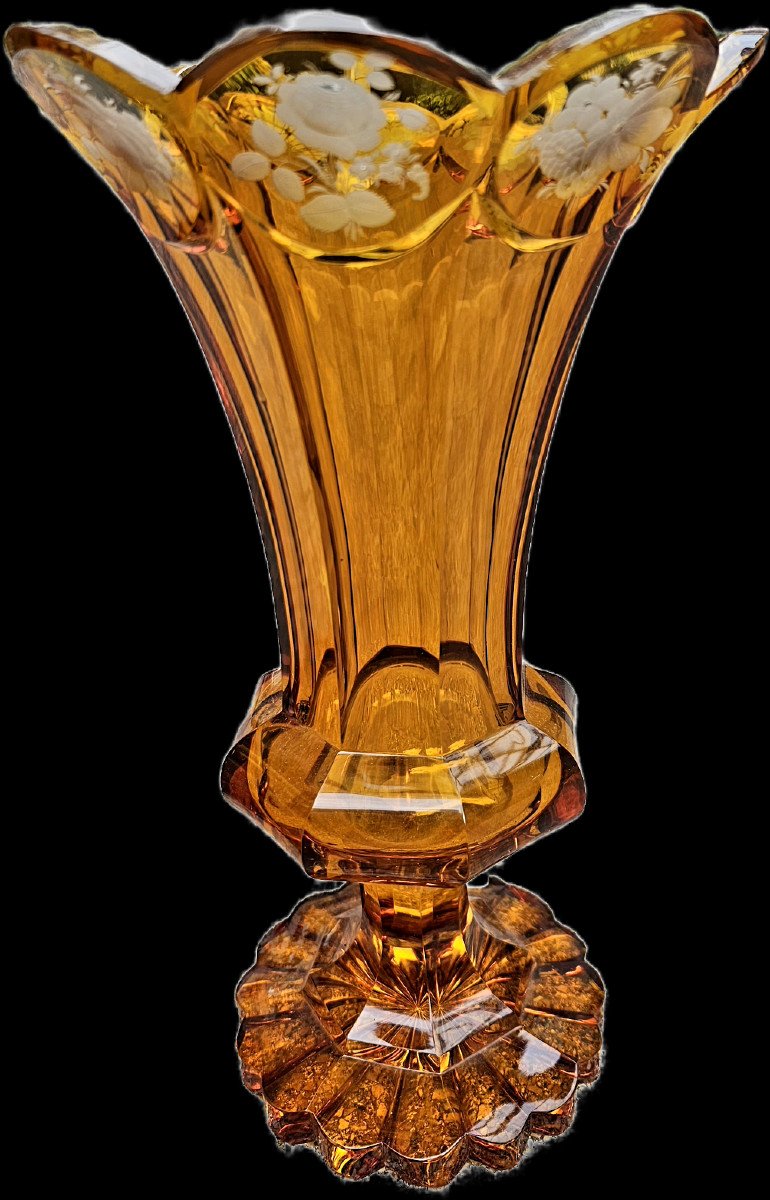 Pair Of Bohemian Crystal Vases-photo-3