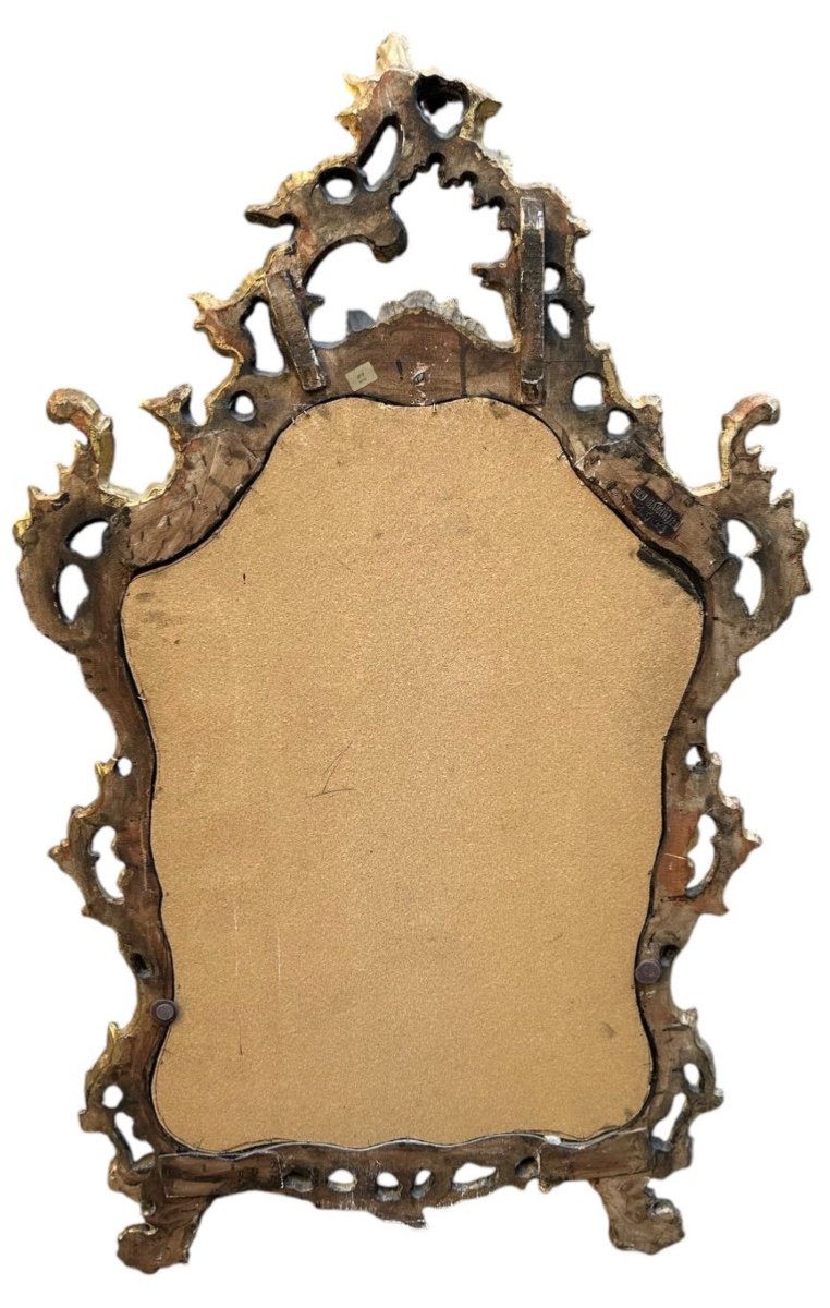 Richly Carved Gilded Wood Mirror 19th Century -photo-3