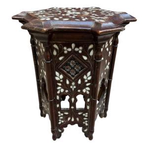 Syrian Ottoman Pedestal Table, 19th Century 