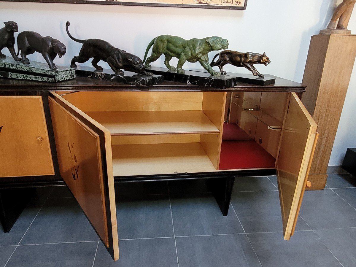 *special Offer* Sideboard - Bar In Exotic Wood Marquetry, 1960s-photo-3