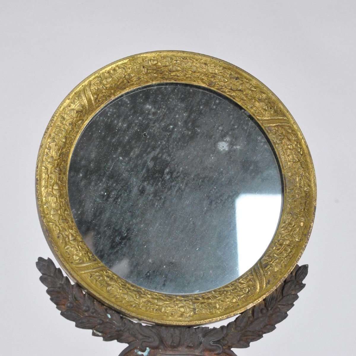 Bronze Table Mirror, Restoration Period, XIXth Century-photo-2