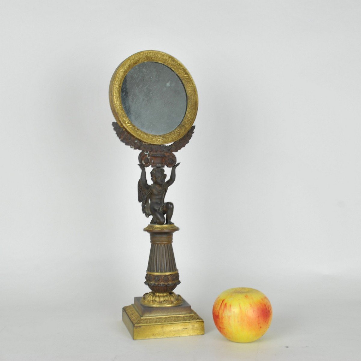 Bronze Table Mirror, Restoration Period, XIXth Century