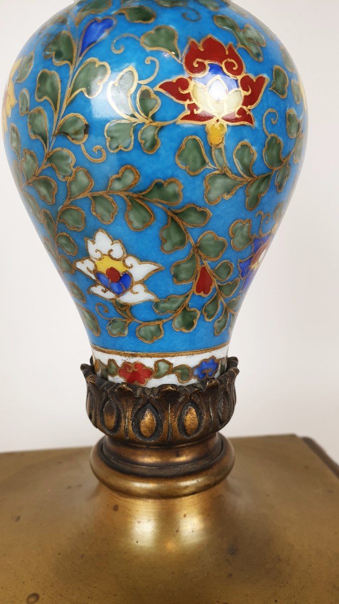 Candelabra In Porcelain And Bronze, Japonisme, XIXth Century-photo-1