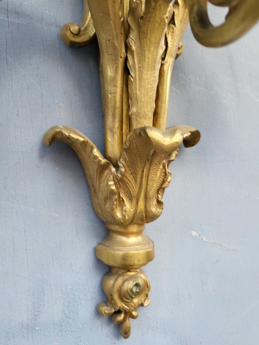 Pair Of Louis XVI Gilt Bronze Sconces, XIXth Century-photo-2