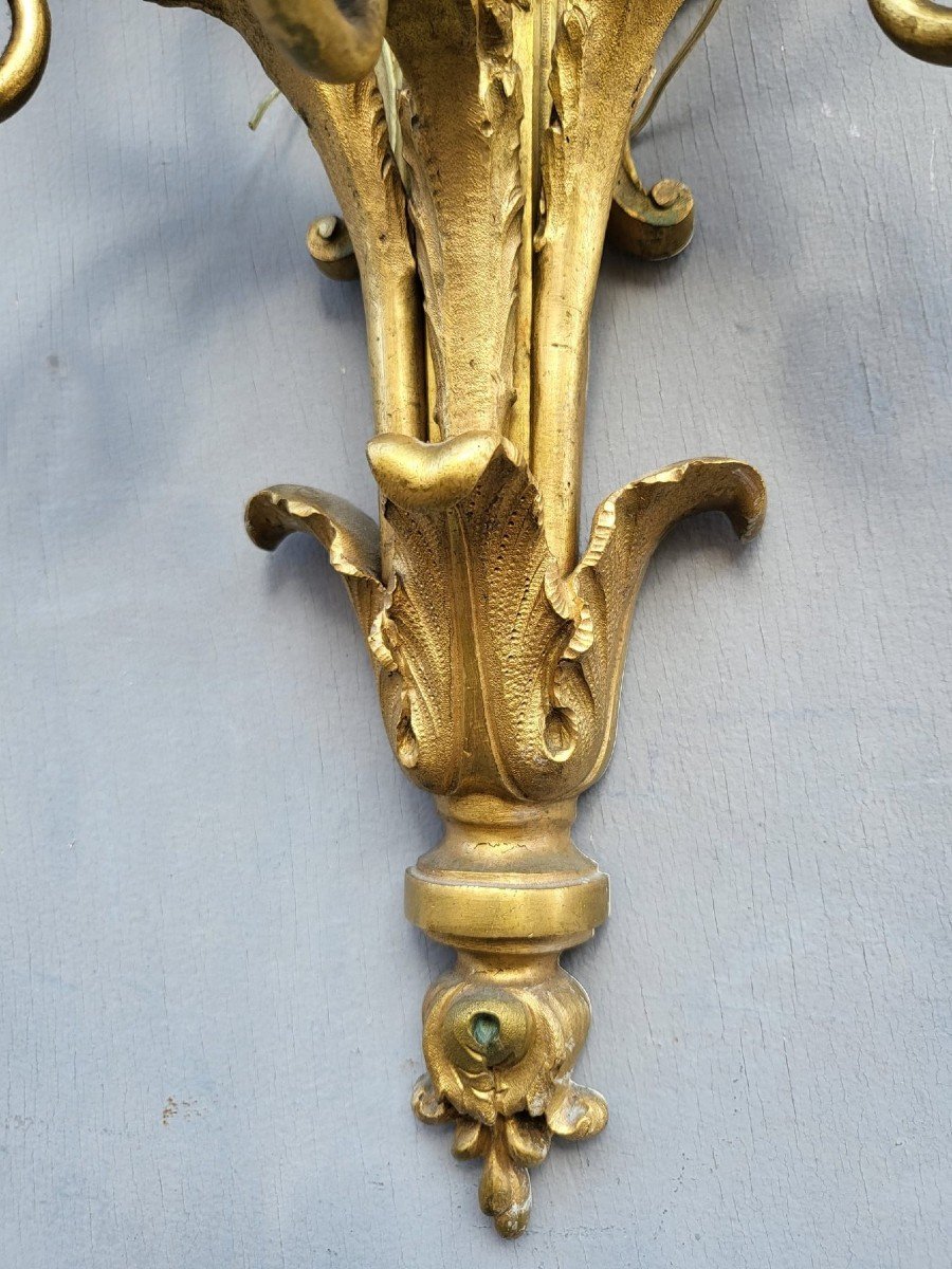 Pair Of Louis XVI Gilt Bronze Sconces, XIXth Century-photo-4