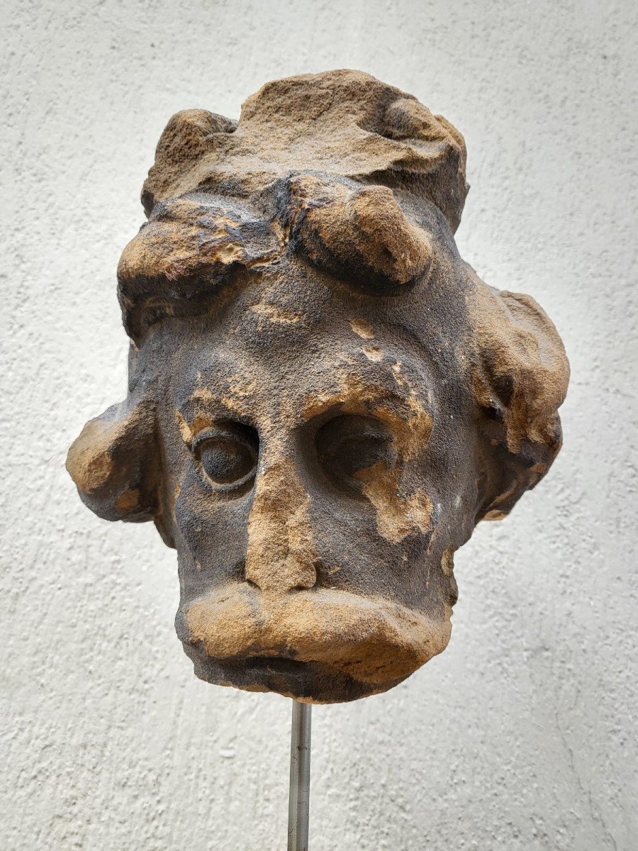 Stone Head Sculpture, United Kingdom, XVIIth Century-photo-1